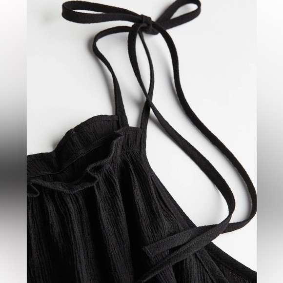 H&M TIE-STRAP RUFFLE-TRIMMED TOP - Picture 2 of 5